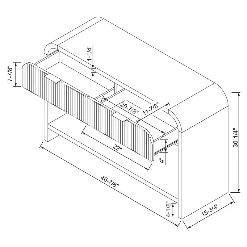 Console avec deux tiroirs, marron foncé