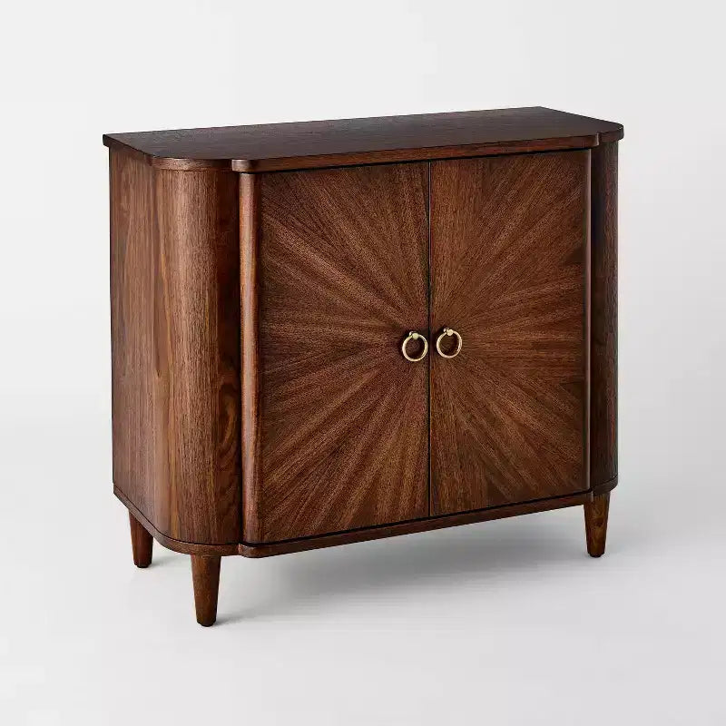 Nephi Two Door Cabinet Walnut Brown Wood Veneer - Threshold™ designed with Studio McGee
