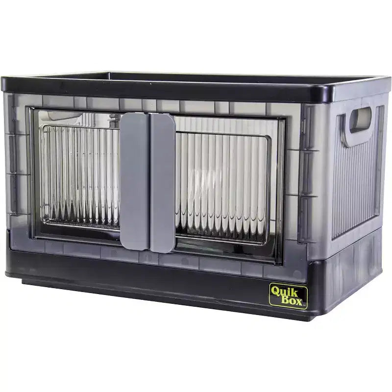 dbest products Quik Box Stackable Storage Bins With Doors Collapsible Organizer & Foldable Container - 8.4 Gal