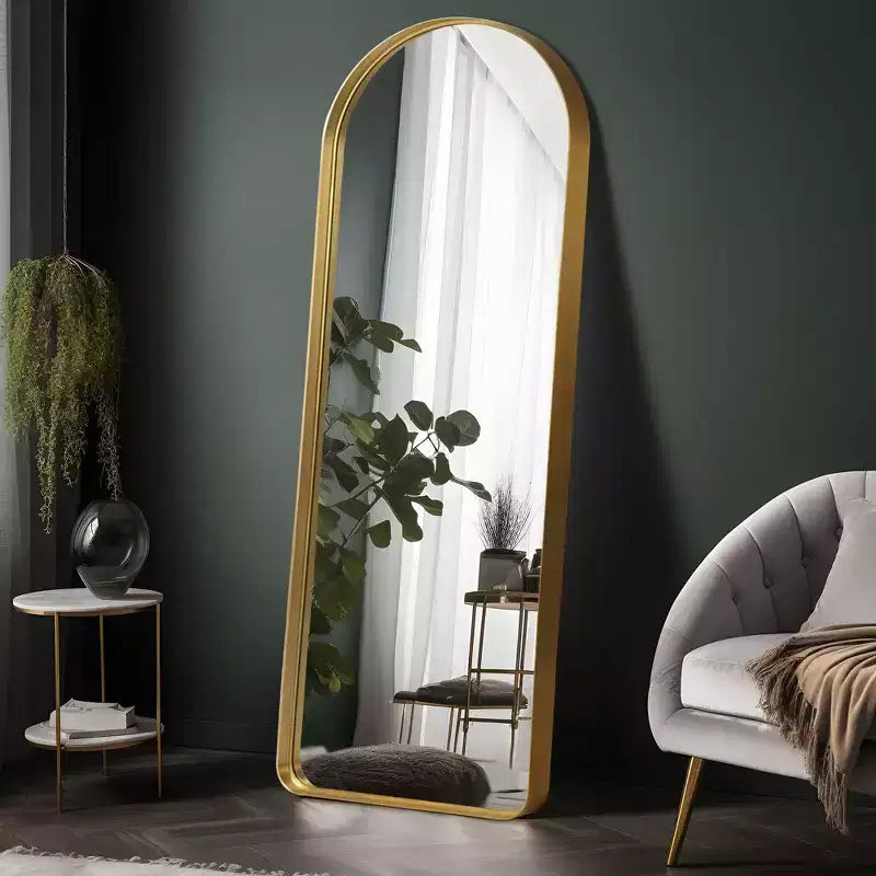 Miroir Mural Cadre Métal Arqué Miroir Pleine Longueur