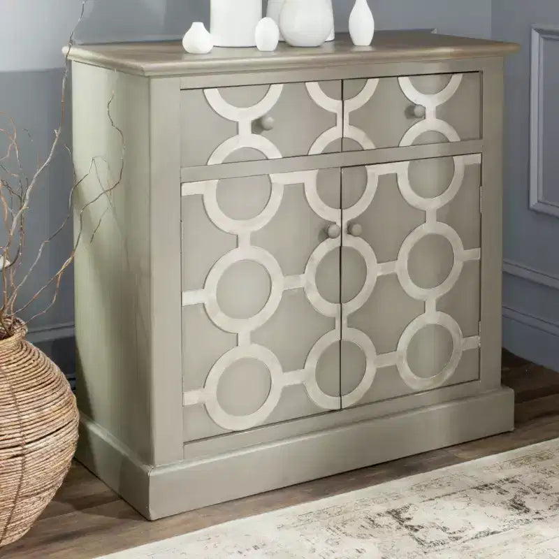 Commode 2 tiroirs 2 portes - Grise