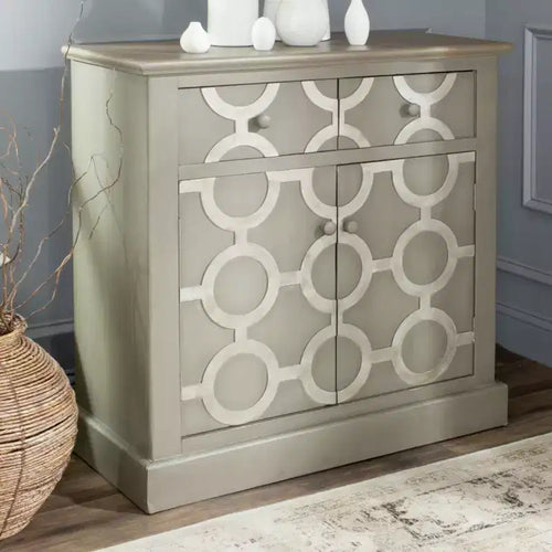 Commode 2 tiroirs 2 portes - Grise