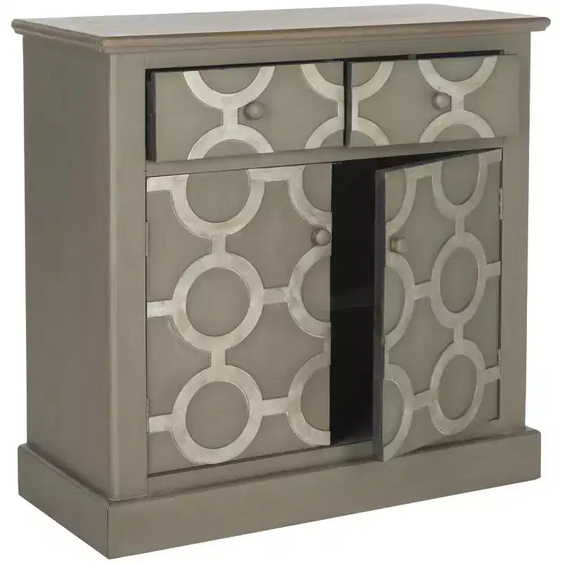 Commode 2 tiroirs 2 portes - Grise