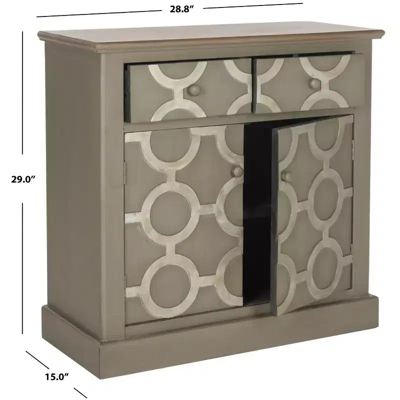 Commode 2 tiroirs 2 portes - Grise