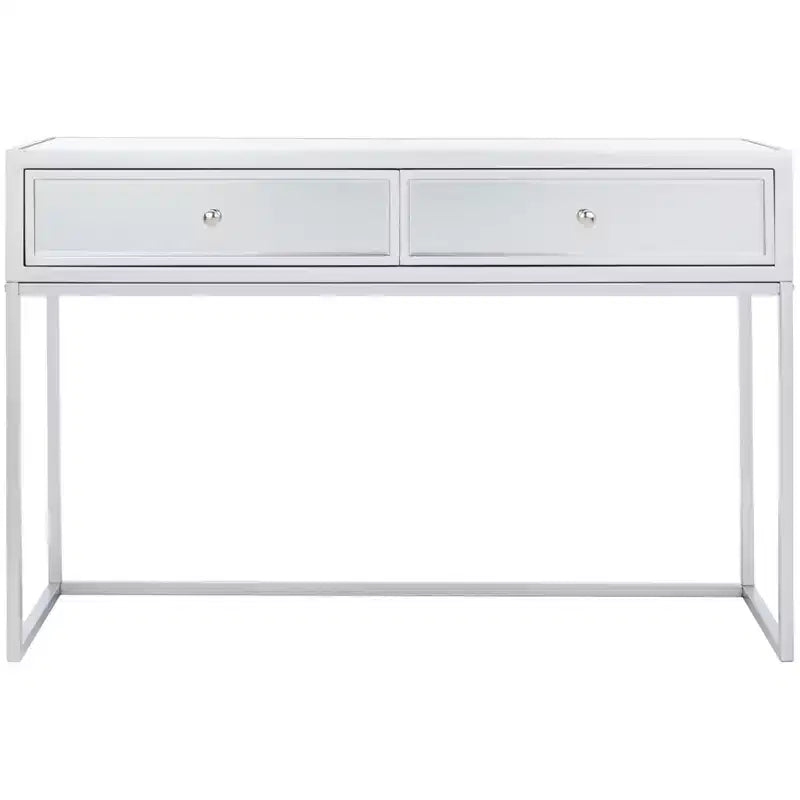 Aster 2 Drawer Mirrored Desk - DSK9701 - Silver/Mirror - Safavieh