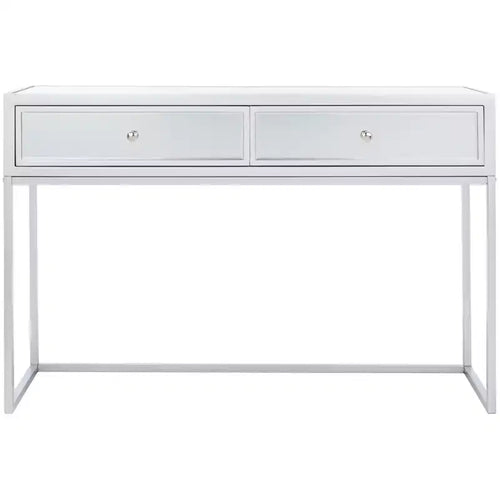 Aster 2 Drawer Mirrored Desk - DSK9701 - Silver/Mirror - Safavieh