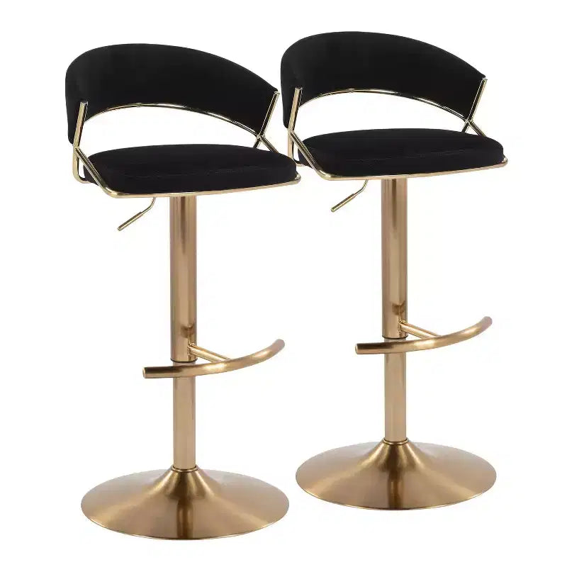 LumiSource Set of 2 Jie Adjustable Swivel Barstools
