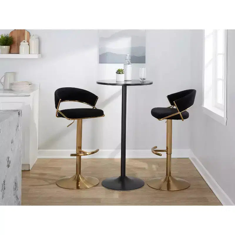 Lot de 2 tabourets de bar pivotants réglables