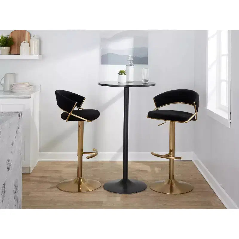 Lot de 2 tabourets de bar pivotants réglables