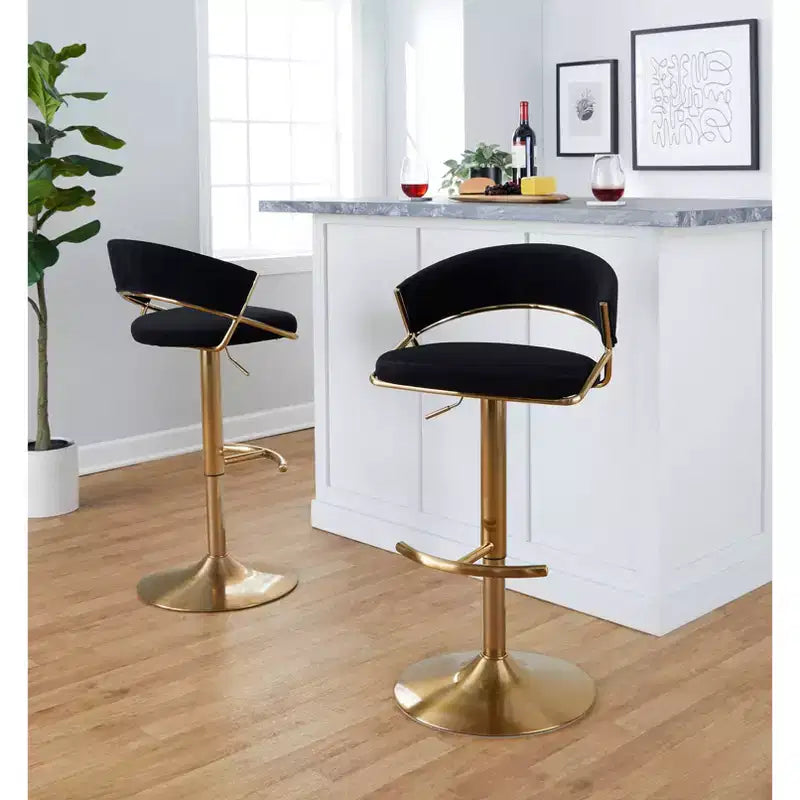 Lot de 2 tabourets de bar pivotants réglables
