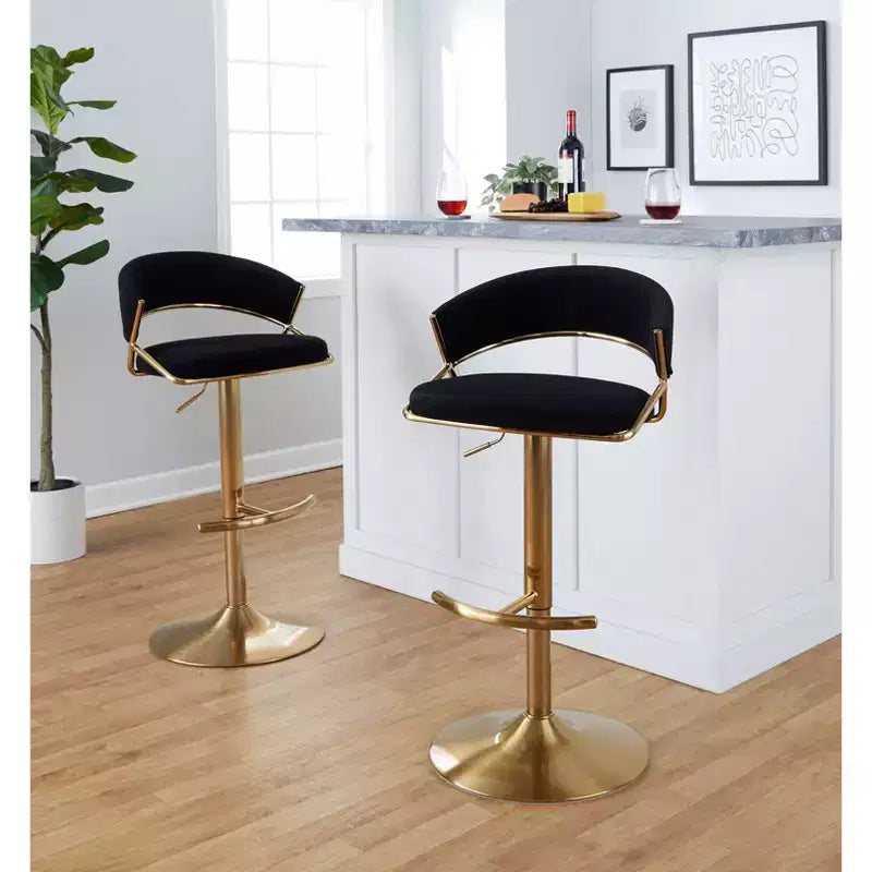Lot de 2 tabourets de bar pivotants réglables